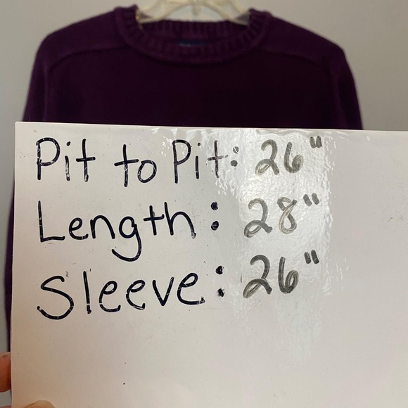 Vintage Lands End Mens Golf Sweater XL Purple Crew Neck Eclectic Grandpa USA - Picture 5 of 6